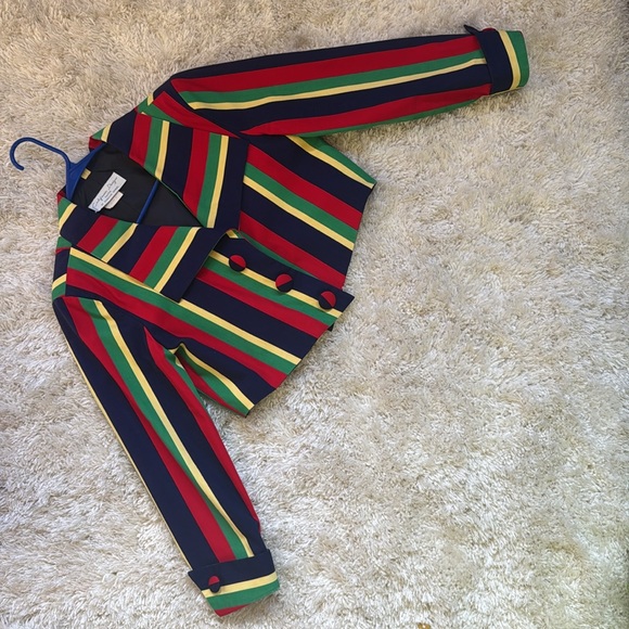 California designs  by Dorothy Samuel Vintage Striped Multicolor Cropped Jacket - Picture 11 of 15